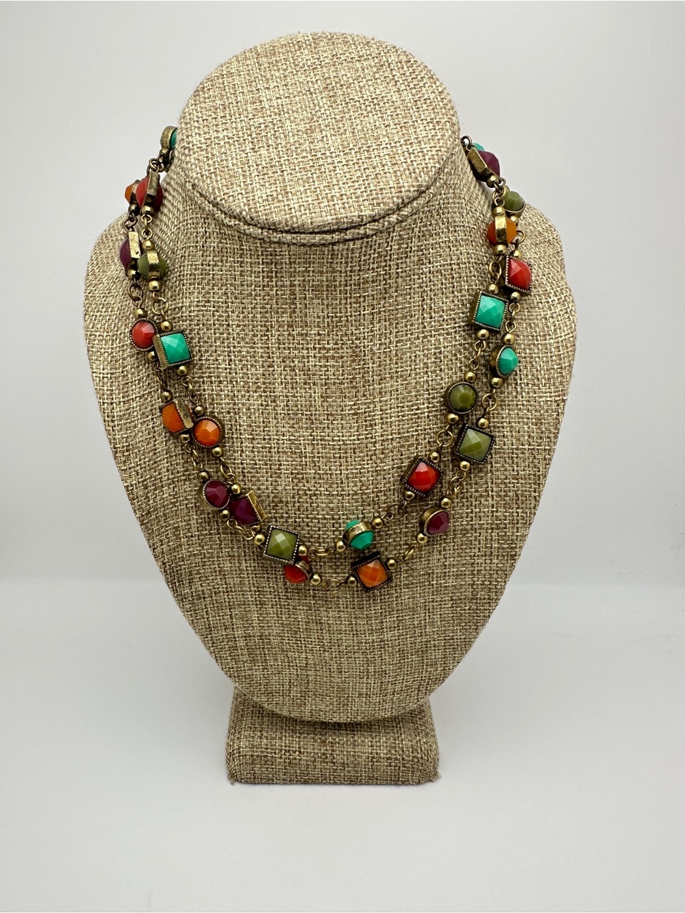 Multicolor Gemstone Statement Necklace - Colorful Beaded Women’s Jewelry